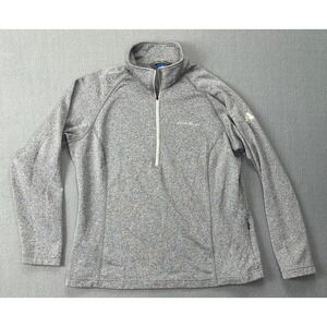Eddie Bauer First Ascent 1/4 Zip Fleece Jacket Womens XL Gray Pullover